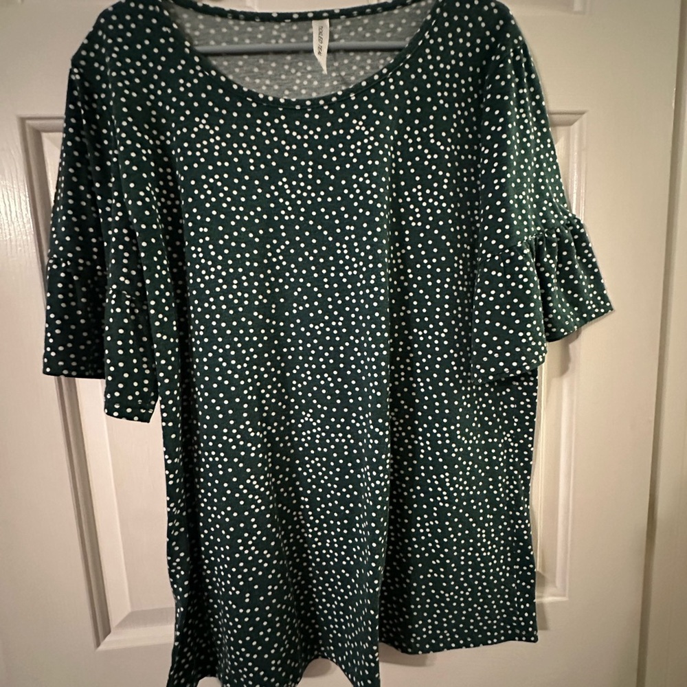 Tickled Teal Dotted Top